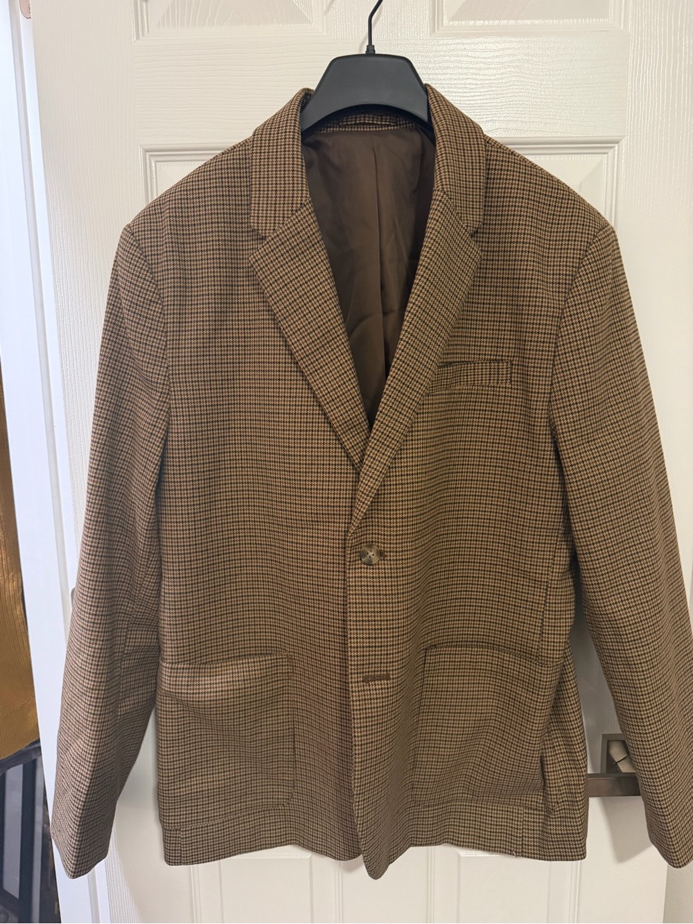 Old Navy Men’s Houndstooth Blazer Brown Tan Size Large L Sport Coat